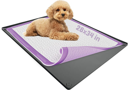 Dog Pee Pad Holder Tray Fits for 28” x 30” Pee Pads - 1 Pack - Grey