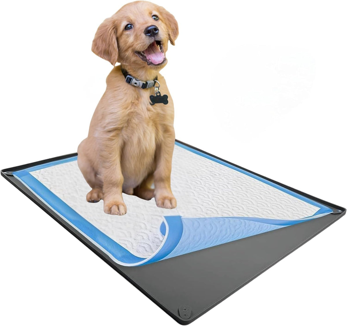 Dog Pee Pad Holder Tray Fits for 28” x 30” Pee Pads - 1 Pack - Grey