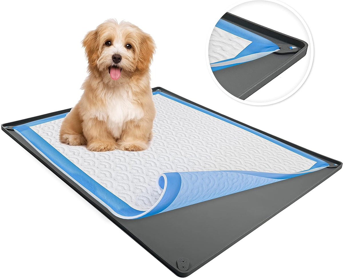 Dog Pee Pad Holder Tray Fits for 28” x 30” Pee Pads - 1 Pack - Grey