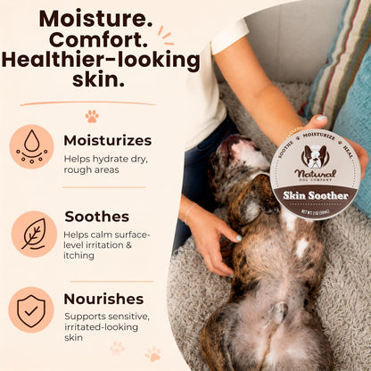 Skin Soother Balm for Irritation, Allergy & Itch Relief for Dogs, Hot Spot Treatment, Dog Moisturizer for Dry Skin, Healing Ointment, Coconut Oil & Vitamin E (0.15oz Travel Stick)