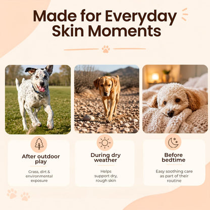 Skin Soother Balm for Irritation, Allergy & Itch Relief for Dogs, Hot Spot Treatment, Dog Moisturizer for Dry Skin, Healing Ointment, Coconut Oil & Vitamin E (0.15oz Travel Stick)