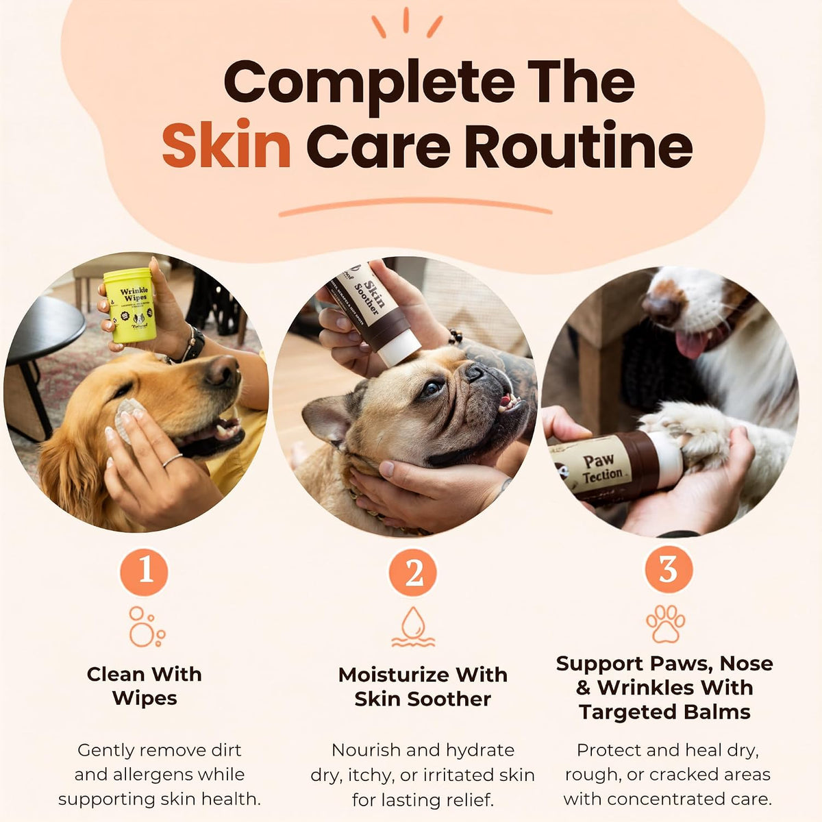 Skin Soother Balm for Irritation, Allergy & Itch Relief for Dogs, Hot Spot Treatment, Dog Moisturizer for Dry Skin, Healing Ointment, Coconut Oil & Vitamin E (0.15oz Travel Stick)