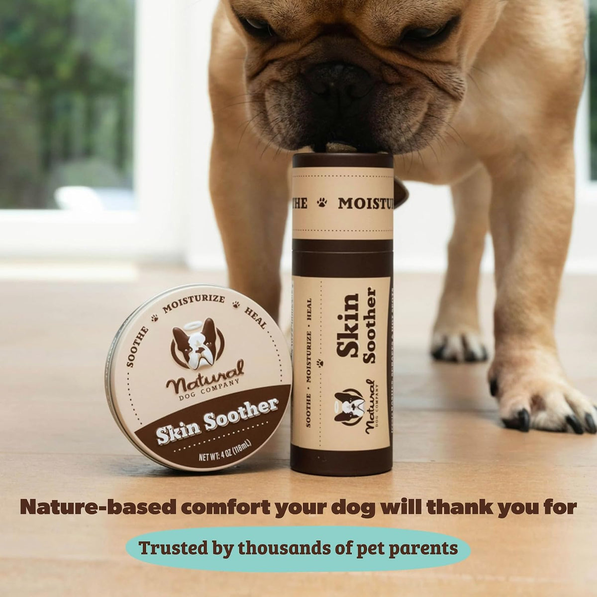 Skin Soother Balm for Irritation, Allergy & Itch Relief for Dogs, Hot Spot Treatment, Dog Moisturizer for Dry Skin, Healing Ointment, Coconut Oil & Vitamin E (0.15oz Travel Stick)