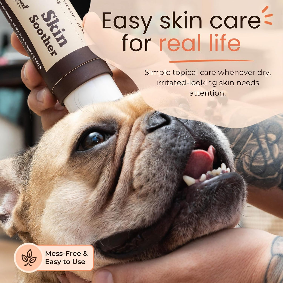 Skin Soother Balm for Irritation, Allergy & Itch Relief for Dogs, Hot Spot Treatment, Dog Moisturizer for Dry Skin, Healing Ointment, Coconut Oil & Vitamin E (0.15oz Travel Stick)