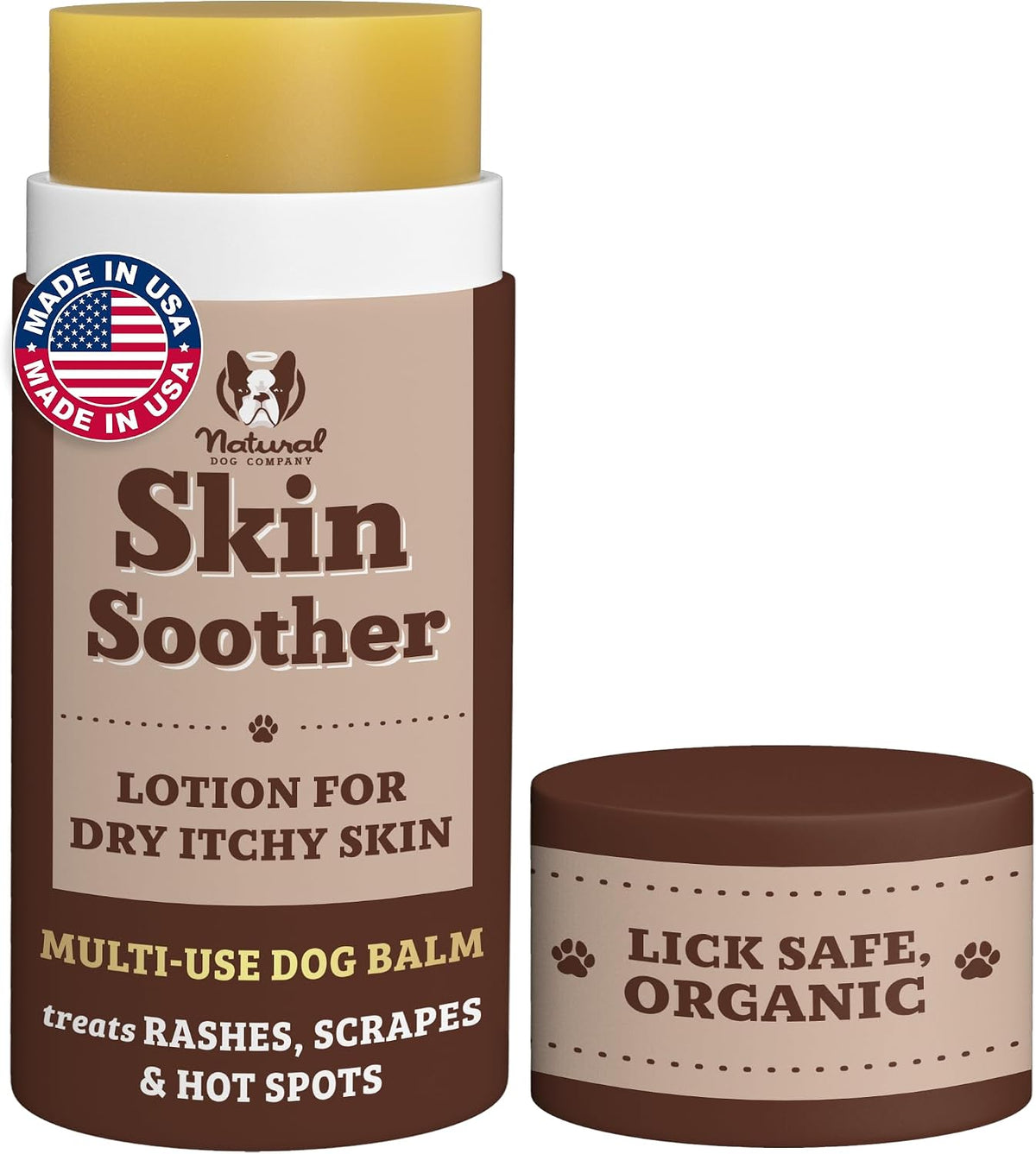 Skin Soother Balm for Irritation, Allergy & Itch Relief for Dogs, Hot Spot Treatment, Dog Moisturizer for Dry Skin, Healing Ointment, Coconut Oil & Vitamin E (0.15oz Travel Stick)