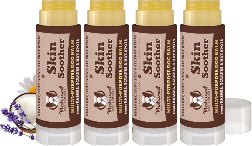 Skin Soother Balm for Irritation, Allergy & Itch Relief for Dogs, Hot Spot Treatment, Dog Moisturizer for Dry Skin, Healing Ointment, Coconut Oil & Vitamin E (0.15oz Travel Stick)