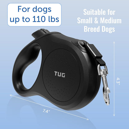 Quest Retractable Dog Leash | 360° Tangle-Free | 16 ft Tape (S, Cream)