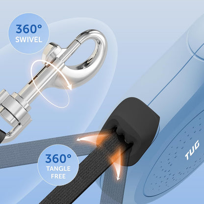 Quest Retractable Dog Leash | 360° Tangle-Free | 16 ft Tape (S, Cream)