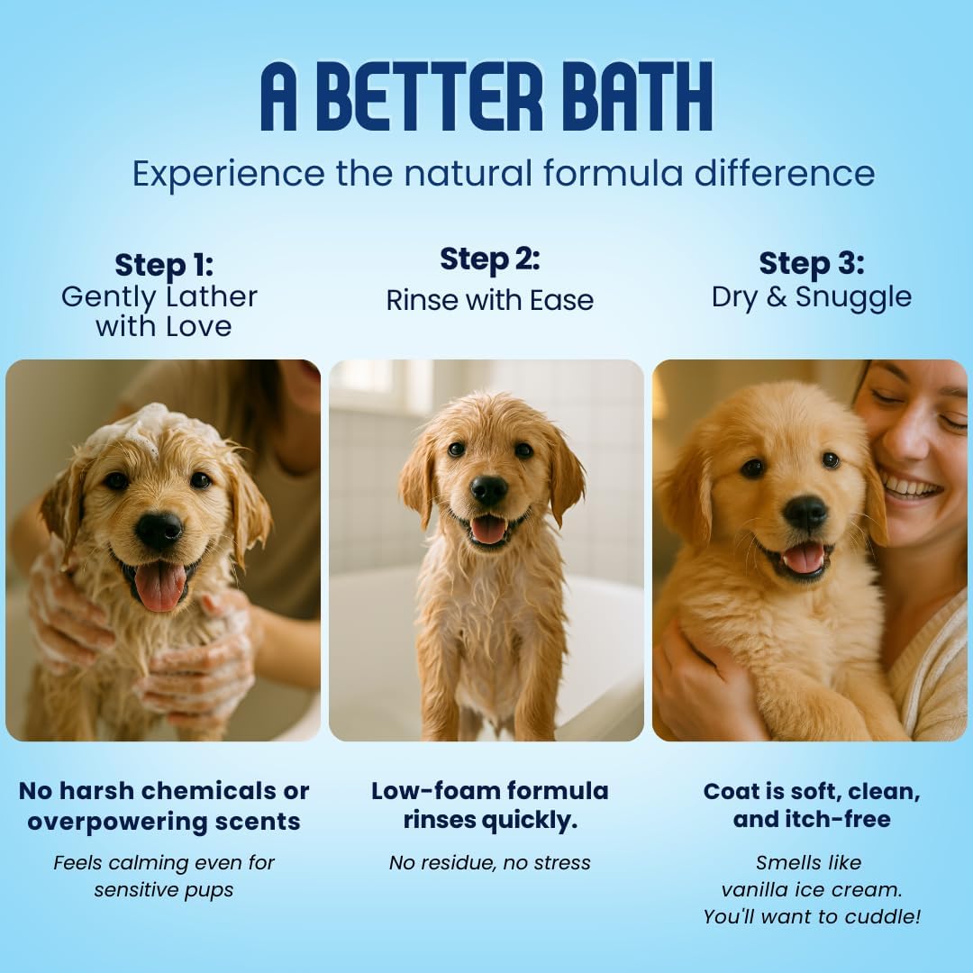 Enzymatic Oatmeal Dog Shampoo, Itchy Skin, Vanilla, 16 oz