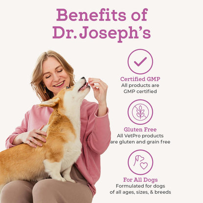 Dog Hip & Joint Wellness Supplement – High-Strength Glucosamine, MSM, Omega & Chondroitin Chews and Breeds – Vet Formulated Chicken Dog Treat