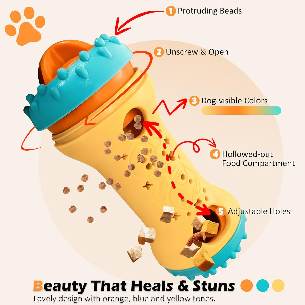 Dog Puzzle Toy, Interactive Dog Enrichment Toys for Adjustable Treat Dispensing Toys to Keep Them Busy, Dogs Enrichment for Brain Stimulation & Cognitive for Puppy & Smart Dogs Slow Feeder