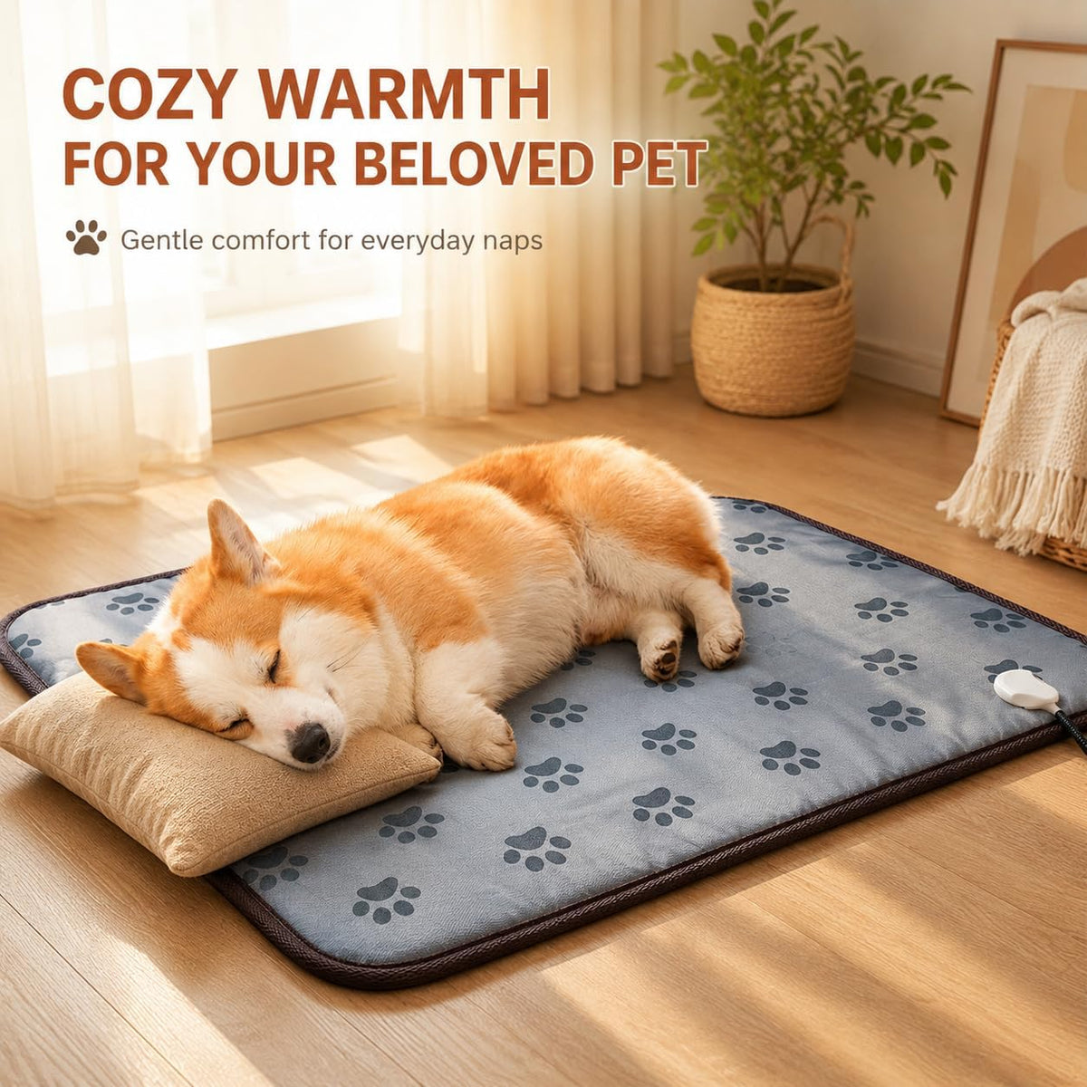 GOLOPET Large Dog Heating Pad 34x21in with Normally Open Function