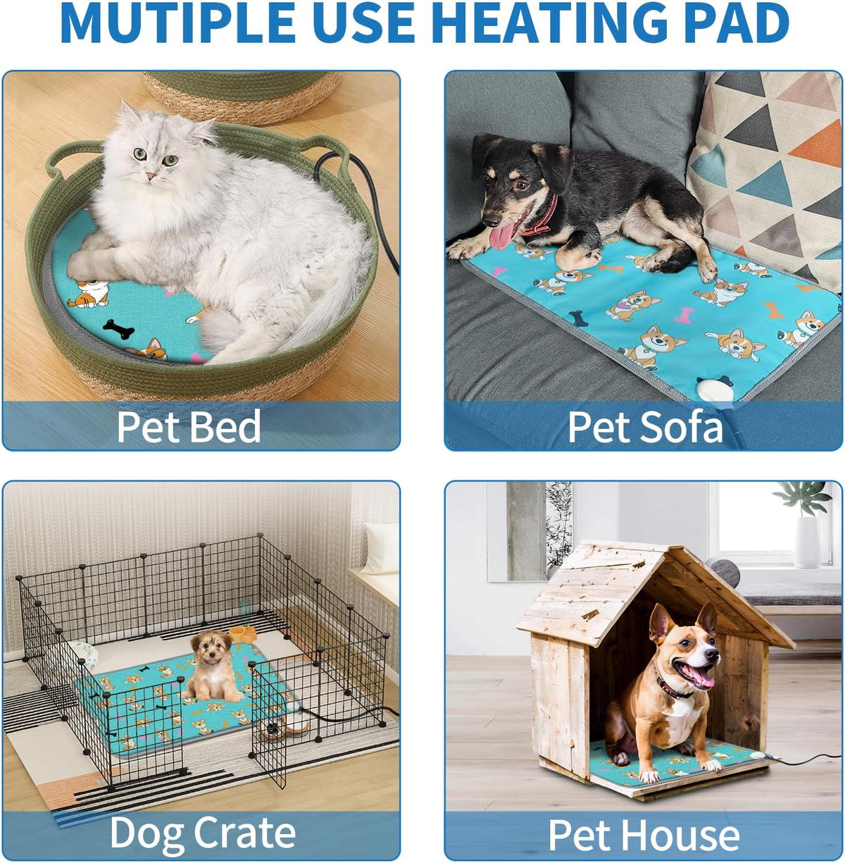 GOLOPET Large Dog Heating Pad 34x21in with Normally Open Function