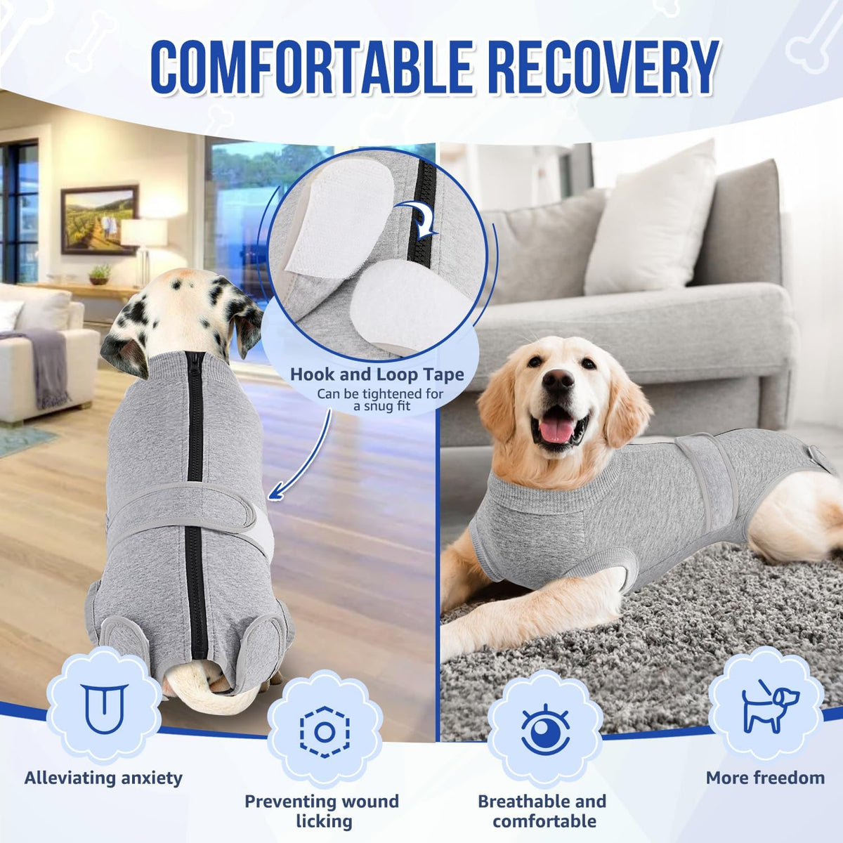 Recovery Suit for Dogs, Spay Neuter Surgery Suit Onesie Female Male