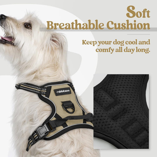 Dog Harness, No Pull for Large Dogs with 2 Leash Clips, Pet Vest | No Choke with Handle, Adjustable Soft Padded, Reflective, Easy Control for Walking, Black, Large