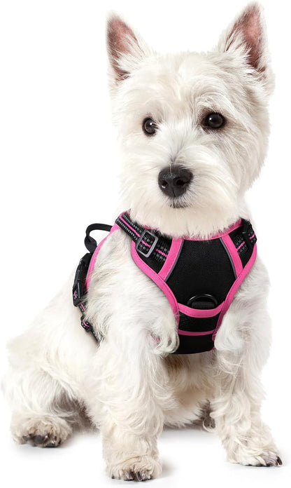 Dog Harness, No Pull for Large Dogs with 2 Leash Clips, Pet Vest | No Choke with Handle, Adjustable Soft Padded, Reflective, Easy Control for Walking, Black, Large
