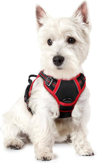 Dog Harness, No Pull for Large Dogs with 2 Leash Clips, Pet Vest | No Choke with Handle, Adjustable Soft Padded, Reflective, Easy Control for Walking, Black, Large