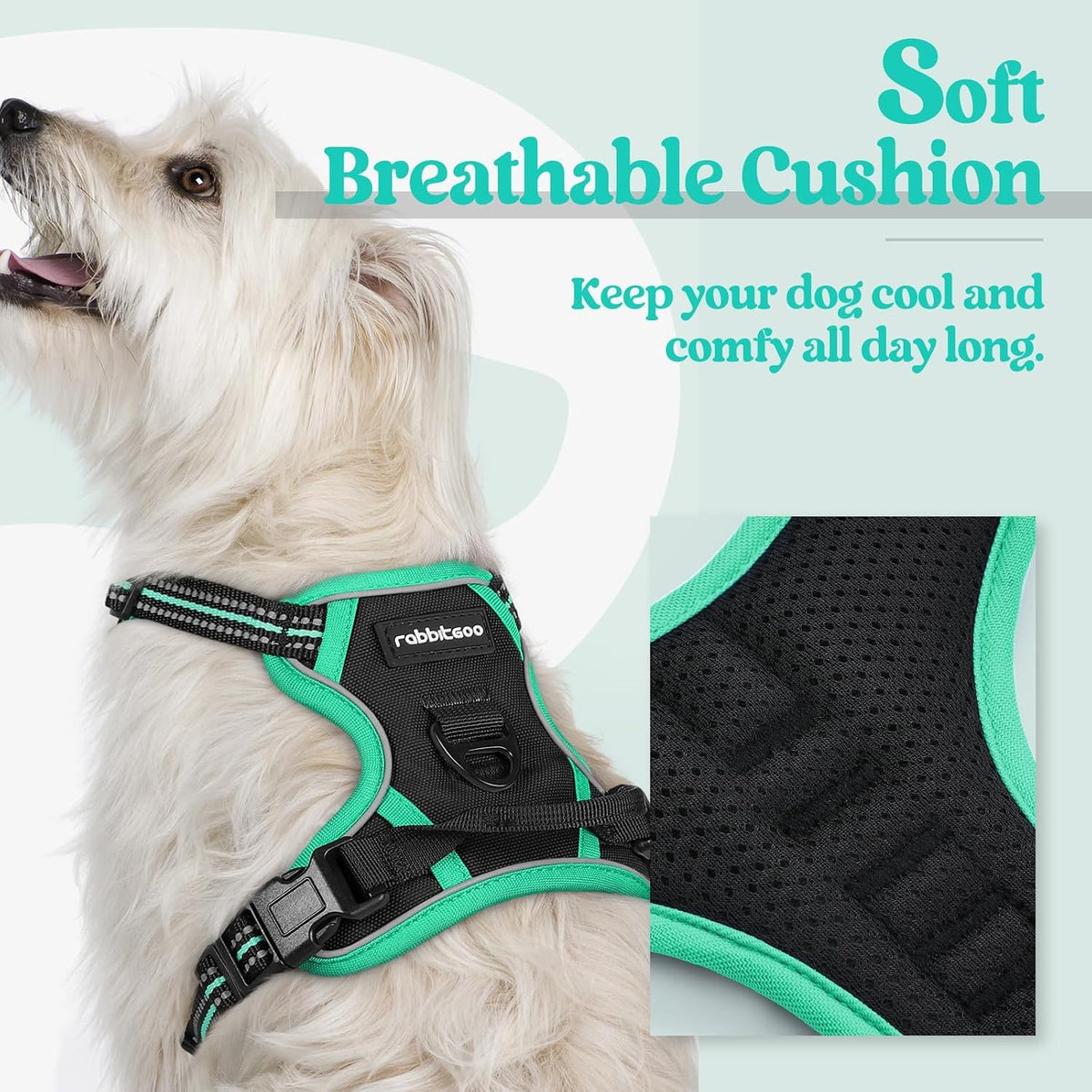 Dog Harness, No Pull for Large Dogs with 2 Leash Clips, Pet Vest | No Choke with Handle, Adjustable Soft Padded, Reflective, Easy Control for Walking, Black, Large