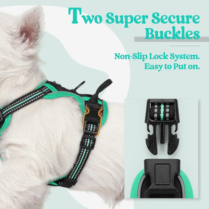 Dog Harness, No Pull for Large Dogs with 2 Leash Clips, Pet Vest | No Choke with Handle, Adjustable Soft Padded, Reflective, Easy Control for Walking, Black, Large
