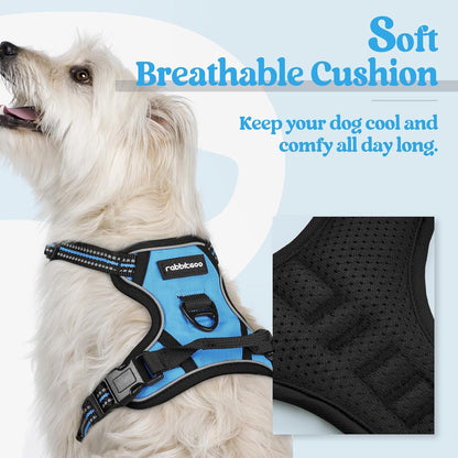 Dog Harness, No Pull for Large Dogs with 2 Leash Clips, Pet Vest | No Choke with Handle, Adjustable Soft Padded, Reflective, Easy Control for Walking, Black, Large