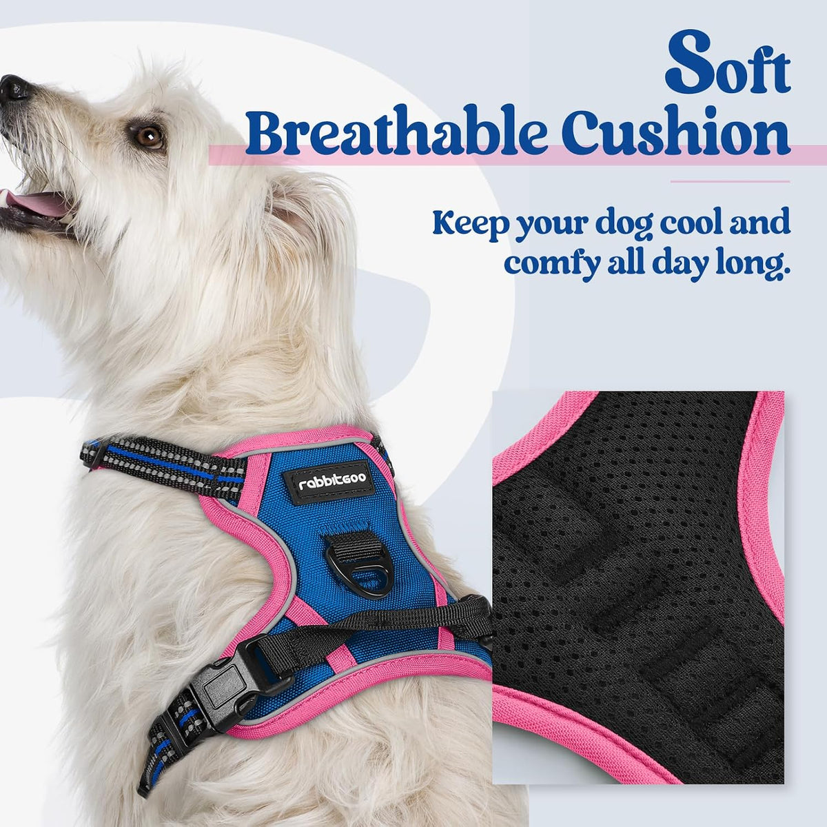 Dog Harness, No Pull for Large Dogs with 2 Leash Clips, Pet Vest | No Choke with Handle, Adjustable Soft Padded, Reflective, Easy Control for Walking, Black, Large