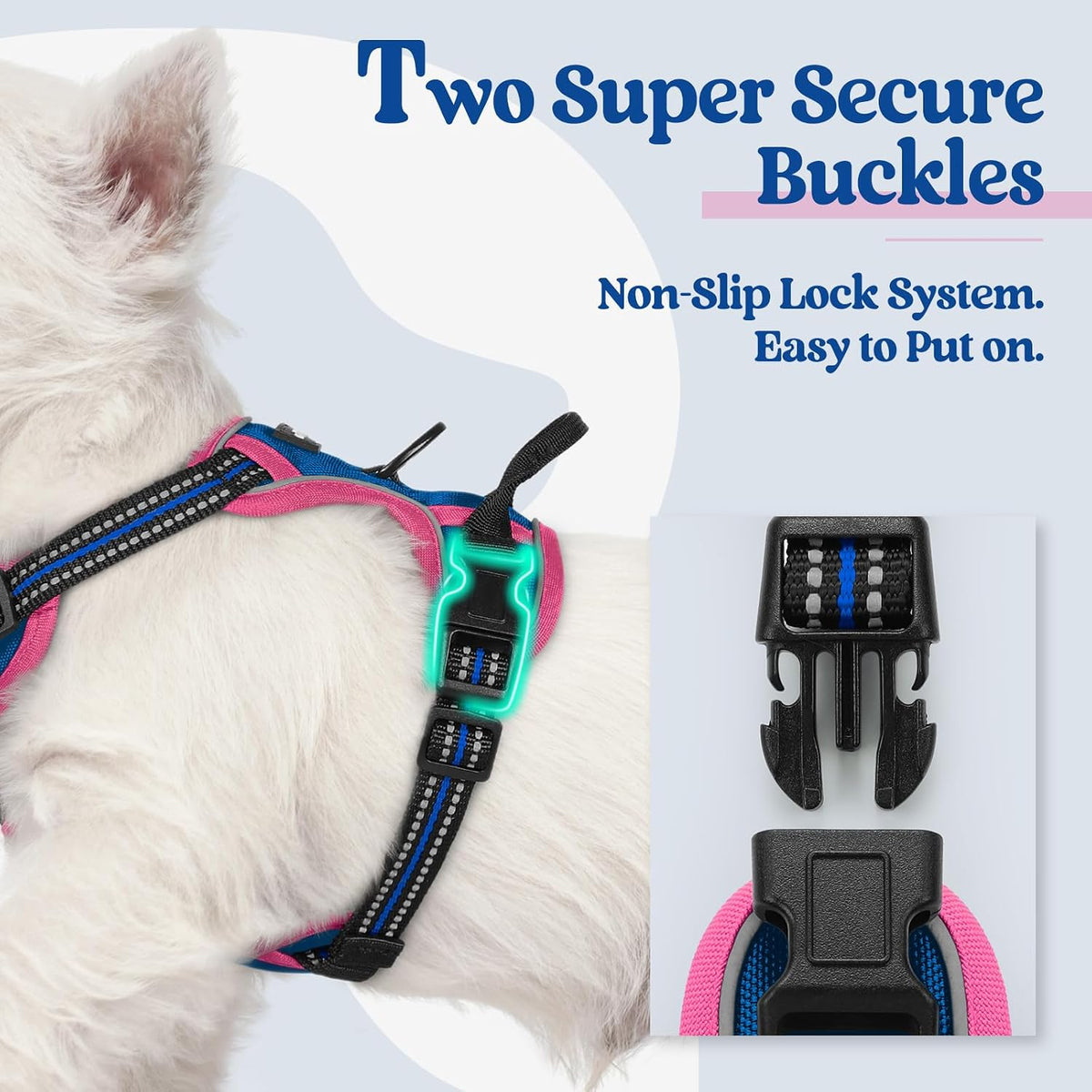 Dog Harness, No Pull for Large Dogs with 2 Leash Clips, Pet Vest | No Choke with Handle, Adjustable Soft Padded, Reflective, Easy Control for Walking, Black, Large