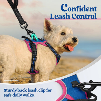 Dog Harness, No Pull for Large Dogs with 2 Leash Clips, Pet Vest | No Choke with Handle, Adjustable Soft Padded, Reflective, Easy Control for Walking, Black, Large