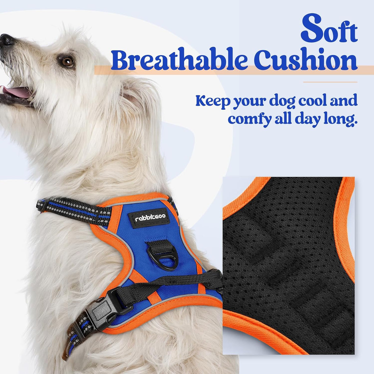 Dog Harness, No Pull for Large Dogs with 2 Leash Clips, Pet Vest | No Choke with Handle, Adjustable Soft Padded, Reflective, Easy Control for Walking, Black, Large