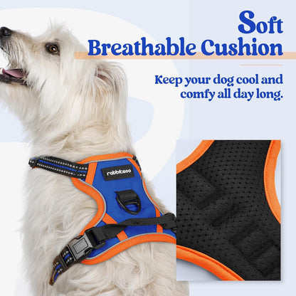 Dog Harness, No Pull for Large Dogs with 2 Leash Clips, Pet Vest | No Choke with Handle, Adjustable Soft Padded, Reflective, Easy Control for Walking, Black, Large