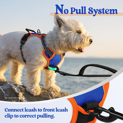 Dog Harness, No Pull for Large Dogs with 2 Leash Clips, Pet Vest | No Choke with Handle, Adjustable Soft Padded, Reflective, Easy Control for Walking, Black, Large