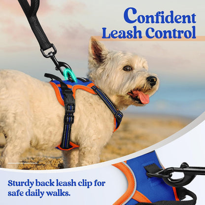 Dog Harness, No Pull for Large Dogs with 2 Leash Clips, Pet Vest | No Choke with Handle, Adjustable Soft Padded, Reflective, Easy Control for Walking, Black, Large
