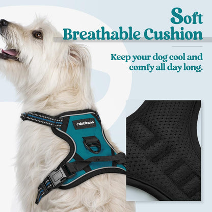 Dog Harness, No Pull for Large Dogs with 2 Leash Clips, Pet Vest | No Choke with Handle, Adjustable Soft Padded, Reflective, Easy Control for Walking, Black, Large