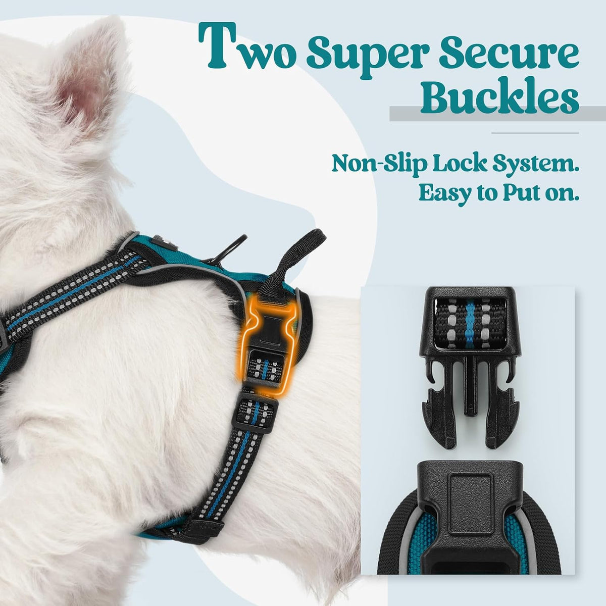 Dog Harness, No Pull for Large Dogs with 2 Leash Clips, Pet Vest | No Choke with Handle, Adjustable Soft Padded, Reflective, Easy Control for Walking, Black, Large