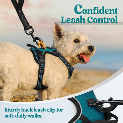 Dog Harness, No Pull for Large Dogs with 2 Leash Clips, Pet Vest | No Choke with Handle, Adjustable Soft Padded, Reflective, Easy Control for Walking, Black, Large