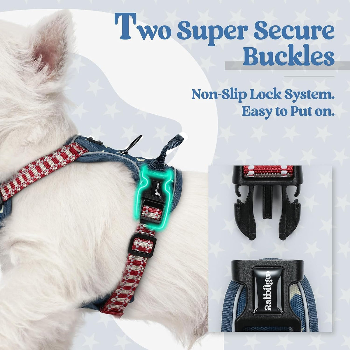 Dog Harness, No Pull for Large Dogs with 2 Leash Clips, Pet Vest | No Choke with Handle, Adjustable Soft Padded, Reflective, Easy Control for Walking, Black, Large