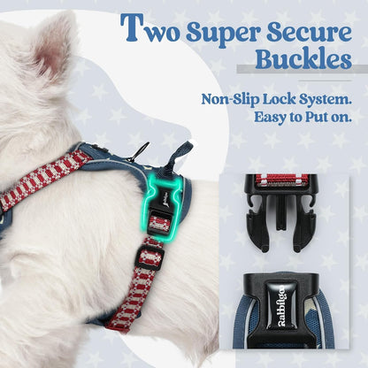 Dog Harness, No Pull for Large Dogs with 2 Leash Clips, Pet Vest | No Choke with Handle, Adjustable Soft Padded, Reflective, Easy Control for Walking, Black, Large