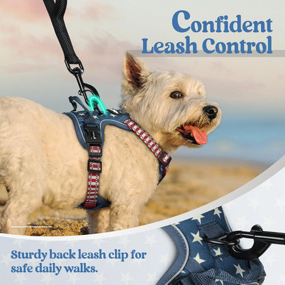 Dog Harness, No Pull for Large Dogs with 2 Leash Clips, Pet Vest | No Choke with Handle, Adjustable Soft Padded, Reflective, Easy Control for Walking, Black, Large