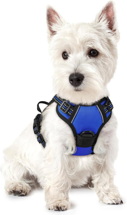 Dog Harness, No Pull for Large Dogs with 2 Leash Clips, Pet Vest | No Choke with Handle, Adjustable Soft Padded, Reflective, Easy Control for Walking, Black, Large