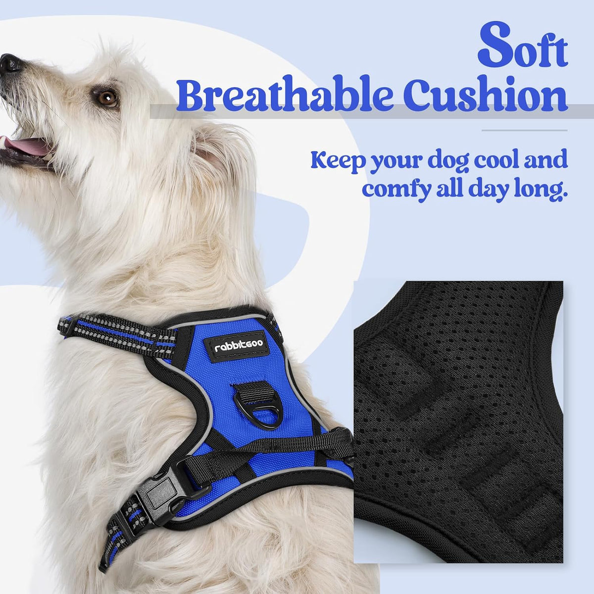 Dog Harness, No Pull for Large Dogs with 2 Leash Clips, Pet Vest | No Choke with Handle, Adjustable Soft Padded, Reflective, Easy Control for Walking, Black, Large
