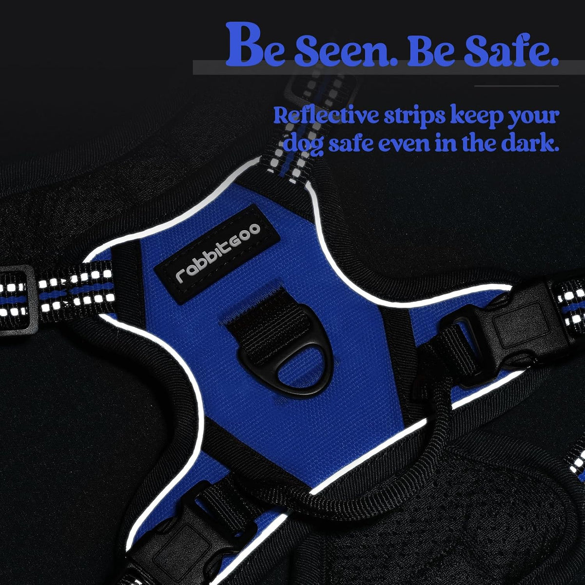Dog Harness, No Pull for Large Dogs with 2 Leash Clips, Pet Vest | No Choke with Handle, Adjustable Soft Padded, Reflective, Easy Control for Walking, Black, Large