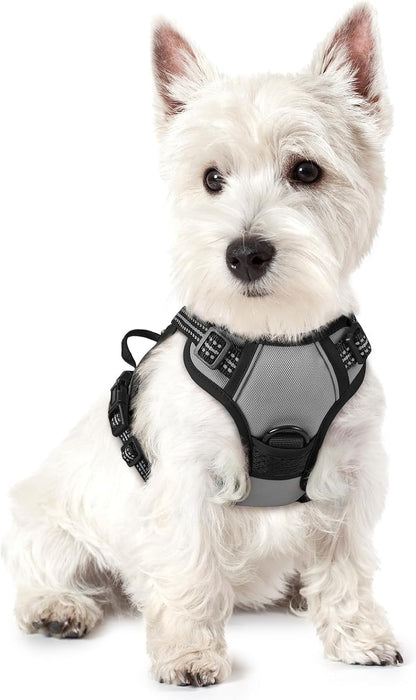 Dog Harness, No Pull for Large Dogs with 2 Leash Clips, Pet Vest | No Choke with Handle, Adjustable Soft Padded, Reflective, Easy Control for Walking, Black, Large