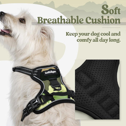 Dog Harness, No Pull for Large Dogs with 2 Leash Clips, Pet Vest | No Choke with Handle, Adjustable Soft Padded, Reflective, Easy Control for Walking, Black, Large