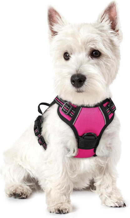 Dog Harness, No Pull for Large Dogs with 2 Leash Clips, Pet Vest | No Choke with Handle, Adjustable Soft Padded, Reflective, Easy Control for Walking, Black, Large