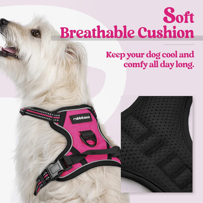 Dog Harness, No Pull for Large Dogs with 2 Leash Clips, Pet Vest | No Choke with Handle, Adjustable Soft Padded, Reflective, Easy Control for Walking, Black, Large