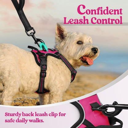 Dog Harness, No Pull for Large Dogs with 2 Leash Clips, Pet Vest | No Choke with Handle, Adjustable Soft Padded, Reflective, Easy Control for Walking, Black, Large