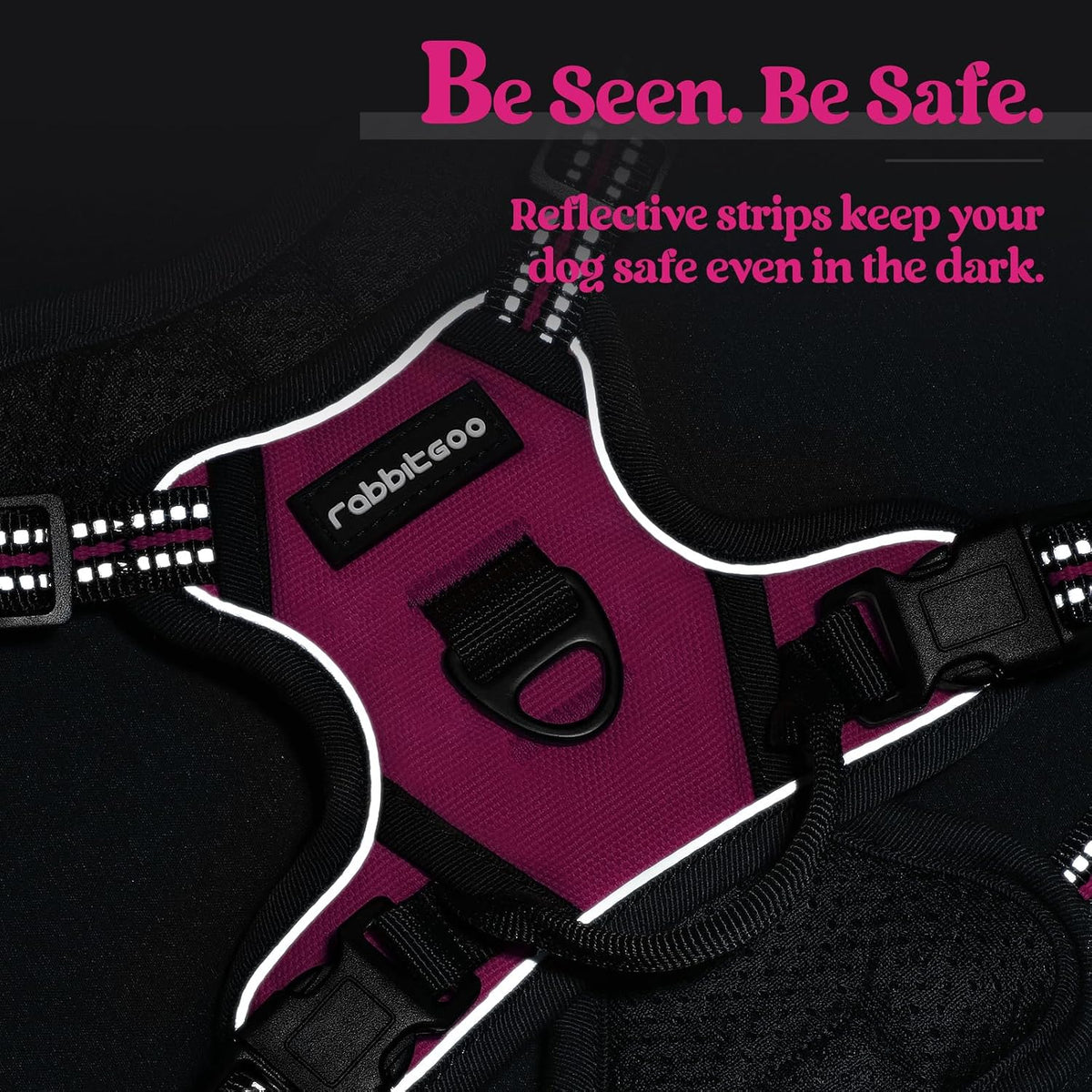 Dog Harness, No Pull for Large Dogs with 2 Leash Clips, Pet Vest | No Choke with Handle, Adjustable Soft Padded, Reflective, Easy Control for Walking, Black, Large