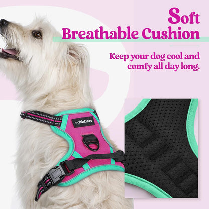Dog Harness, No Pull for Large Dogs with 2 Leash Clips, Pet Vest | No Choke with Handle, Adjustable Soft Padded, Reflective, Easy Control for Walking, Black, Large