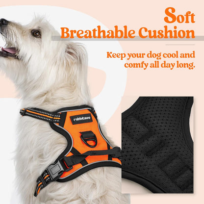 Dog Harness, No Pull for Large Dogs with 2 Leash Clips, Pet Vest | No Choke with Handle, Adjustable Soft Padded, Reflective, Easy Control for Walking, Black, Large