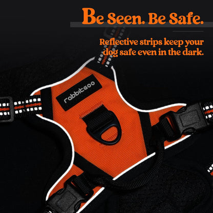 Dog Harness, No Pull for Large Dogs with 2 Leash Clips, Pet Vest | No Choke with Handle, Adjustable Soft Padded, Reflective, Easy Control for Walking, Black, Large