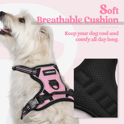 Dog Harness, No Pull for Large Dogs with 2 Leash Clips, Pet Vest | No Choke with Handle, Adjustable Soft Padded, Reflective, Easy Control for Walking, Black, Large